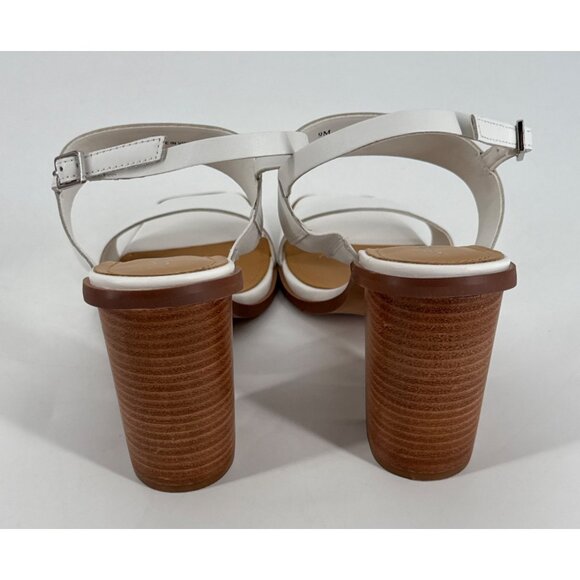 Lisa Vicky Womens Slingback Sandals White Heeled Square Toe Size 9 Oasis - Picture 3 of 11